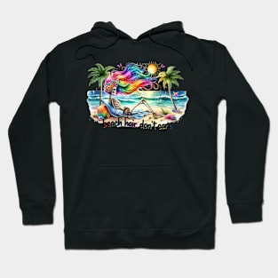 Beach Hair Don't Care Tropical Skeleton Relaxation Sandy Hoodie